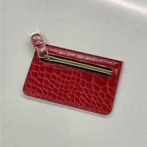 B-low the Belt red alligator look card case